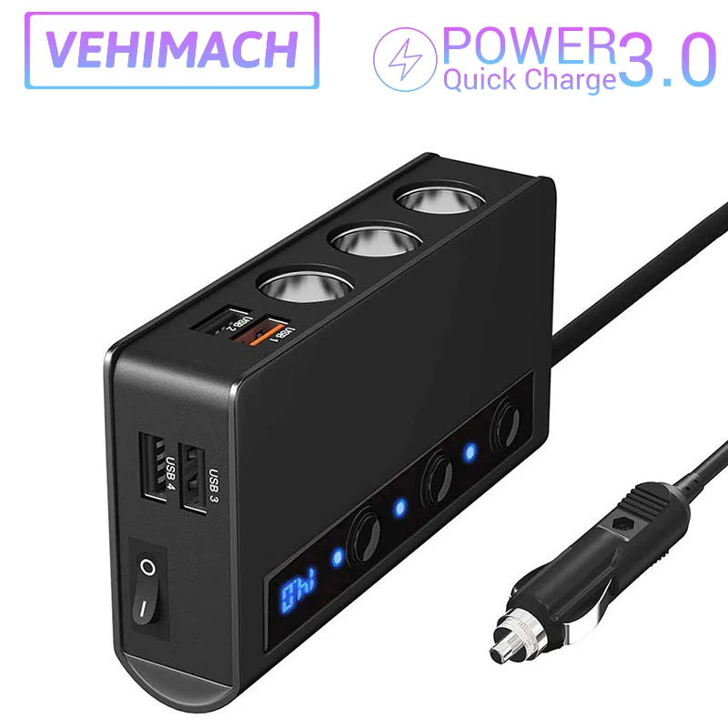 4 Порты зарядных порта USB для автомобиля Зарядное устройство QC 3 0 Quick Charge