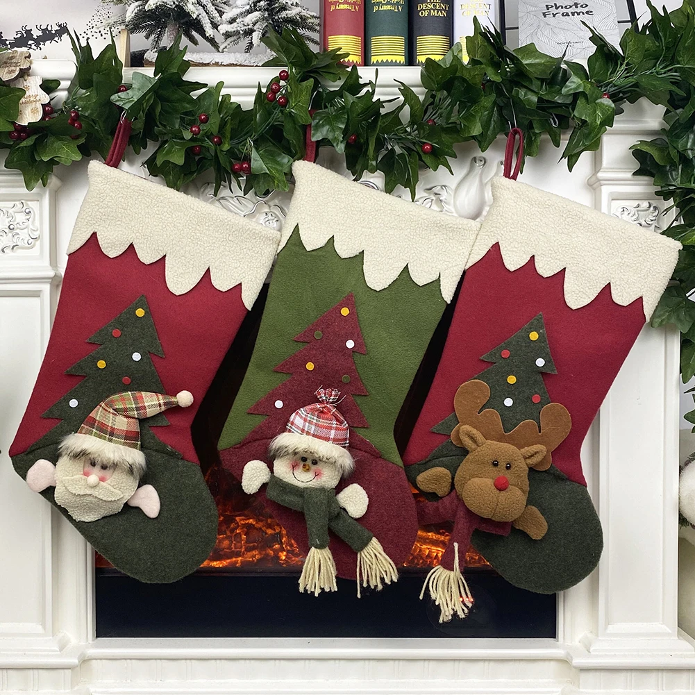 

1/3/4 Pcs New Year 2021 Gifts Bag Christmas Stocking Christmas Decorations for Home Navidad Socks Xmas Tree Decoration DIY Decor