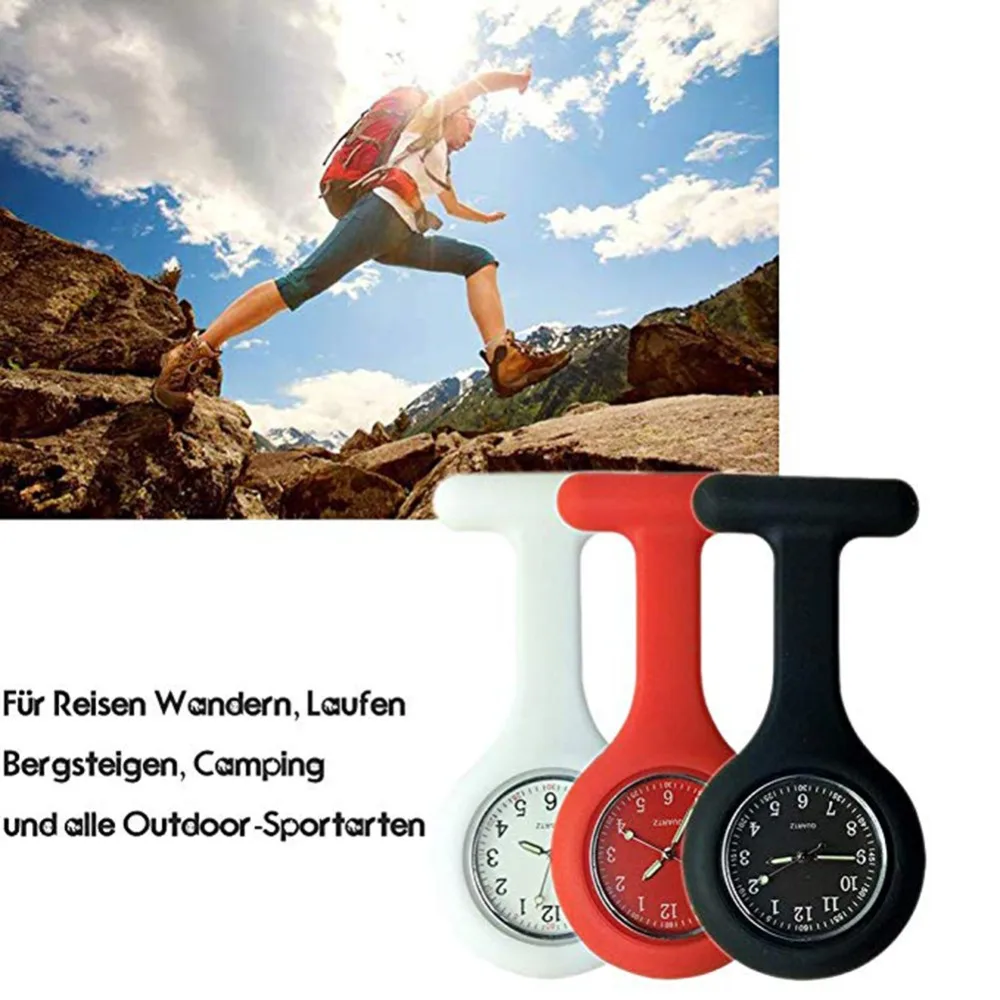 Electronics Pocket Watches Silicone Nurse Watch Brooch Pins Unisex Watches Clock Free Battery Watch