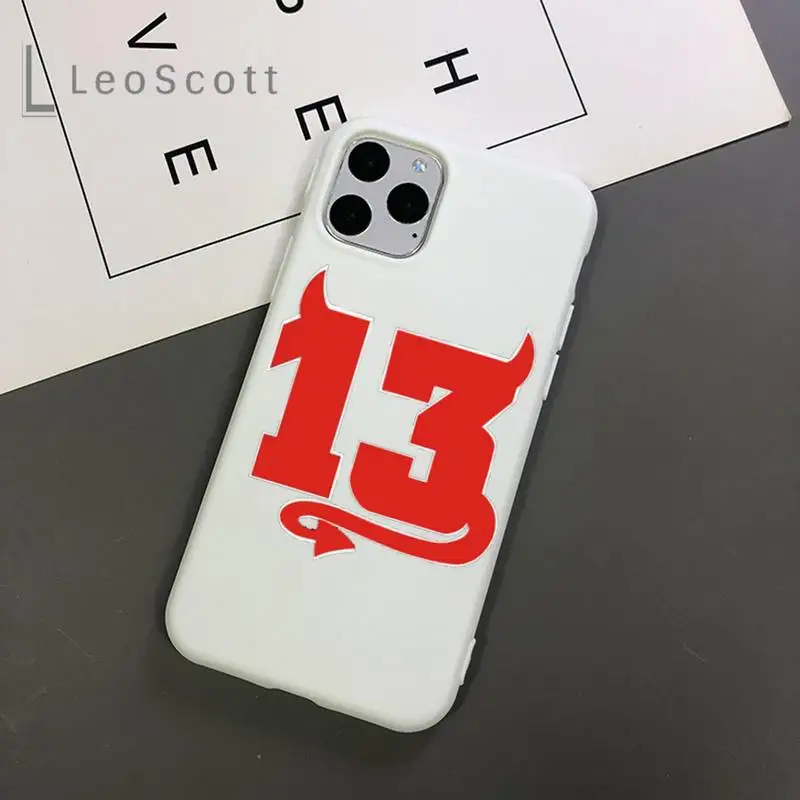 

Number 13 Lucky Multi Silicone Phone Case Candy Color for iPhone 11 12 mini pro XS MAX 8 7 6 6S Plus X 5S SE 2020 XR