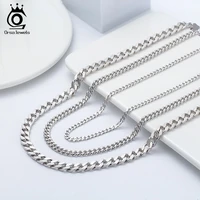 orsa jewels 925 sterling silver cuban link curb chain width solid diamond cut hip hop chain necklace for men women jewelry sc36
