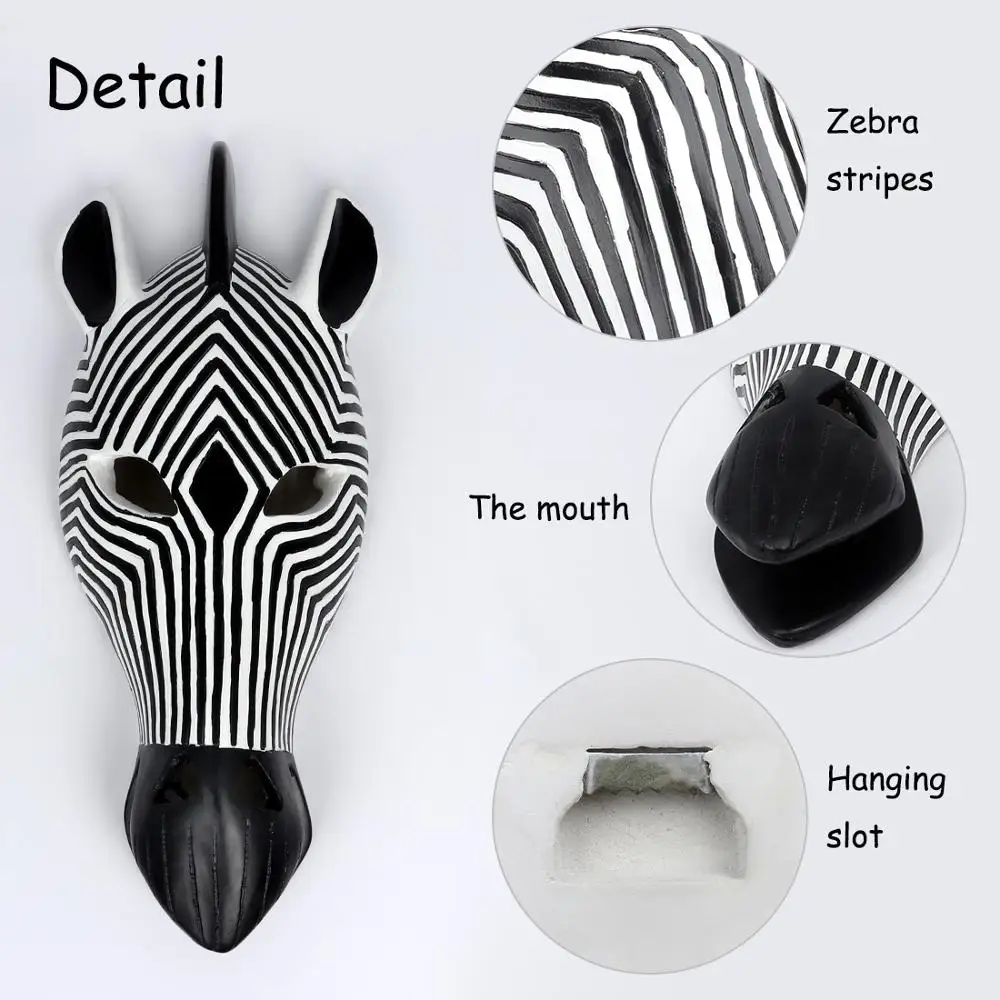 Африканский племени Зебра маска на голову саванны настенный налет скульптура