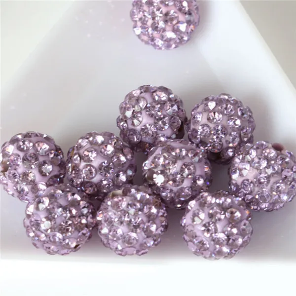 Light Purple 10 шт. Pave CZ Диско шар бусины для изготовления ювелирных изделий горный хрусталь кристалл разделитель бусины браслет аксессуары Кристалл Стразы Perlen - Цвет: Light Purple