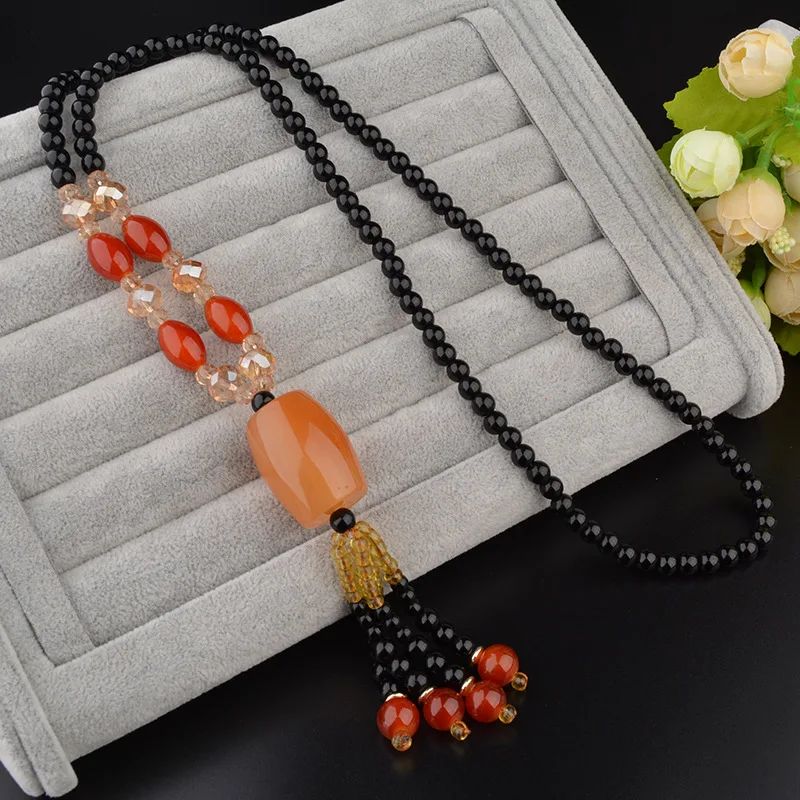 Женское длинное ожерелье с кисточками в стиле ретро этнический изящный Джокер