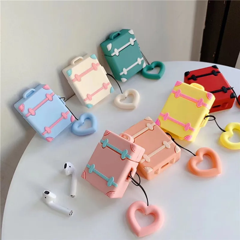 VOBERRY протектор для наушников iphone airpods силиконовый защитный чехол с карабином Apple