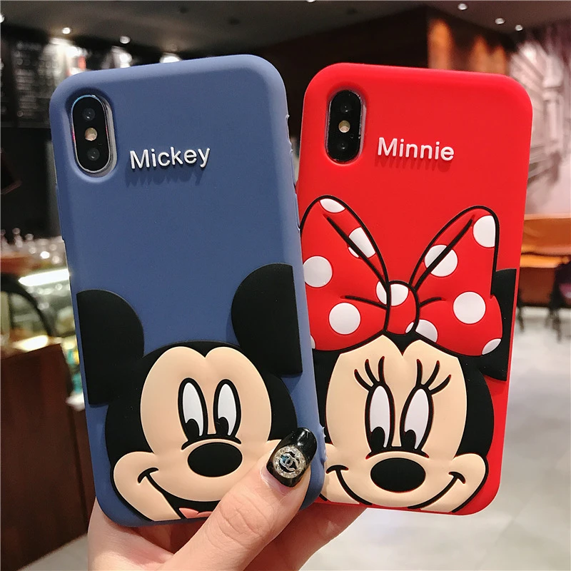 Мягкий силиконовый чехол с милым мультяшным Минни Микки для Apple iPhone 11 Pro X Xr XS Max 6s 6 7