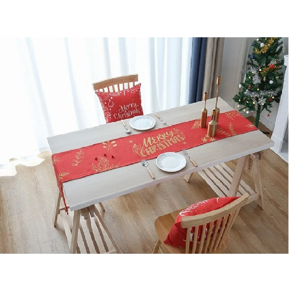 

Merry Chirstmas High-quality Linen Long Talbe Cover