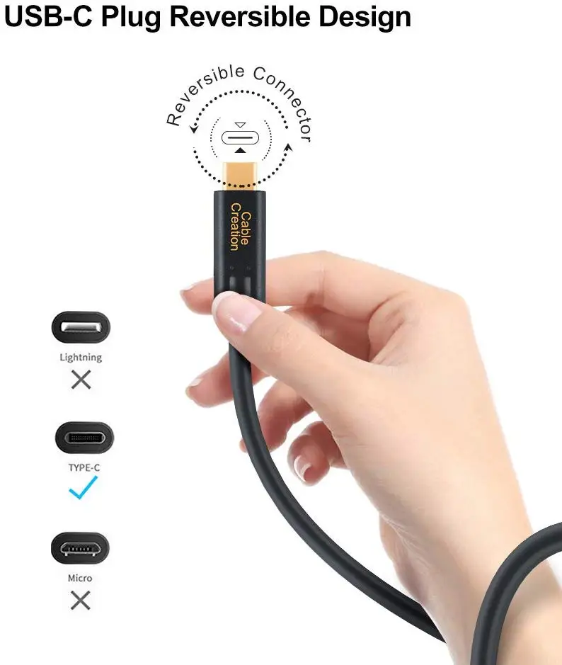 Кабель USB C (10 Гбит/с/2 Gen2) кабель 3 1 Суперскоростной с питанием 5A/100 Вт совместим