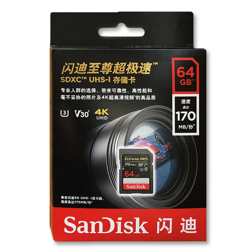 Карта памяти SanDisk PRO SD 95 м/с 32 Гб SDHC 64 128 ГБ 256 170 SDXC Class10 V30 U3 4K|sdxc uhs-i u3|sdhc 64gb32gb sdhc |