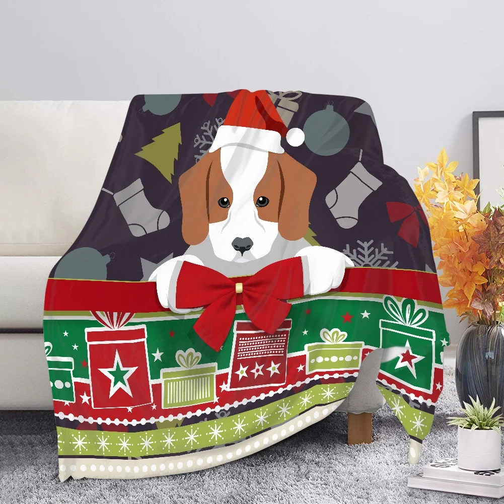 

Christmas Animal Printed Plush Blanket for Boy Bedroom/Living Room Soft Sherpa Blanket Beds Autumn Warm Xmas Blankets