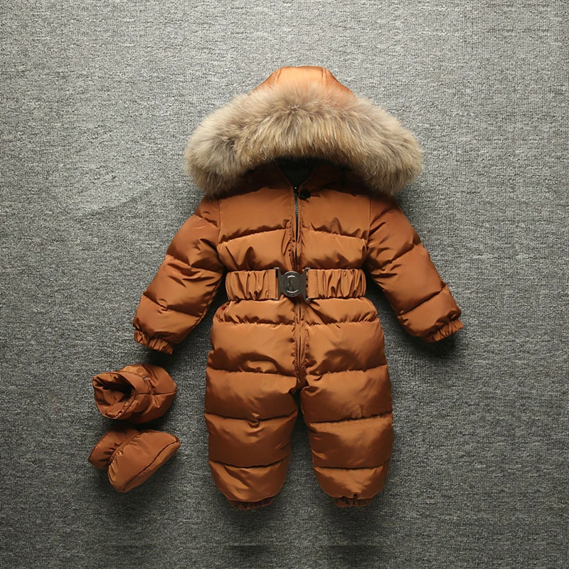 Коллекция 2021 года зимний комбинезон для маленьких мальчиков пуховые детские