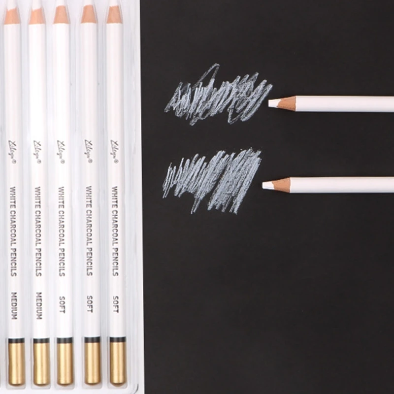 Set Great For Drawing Sketching Shading On Dark Papers Colored Cardboard 24bb