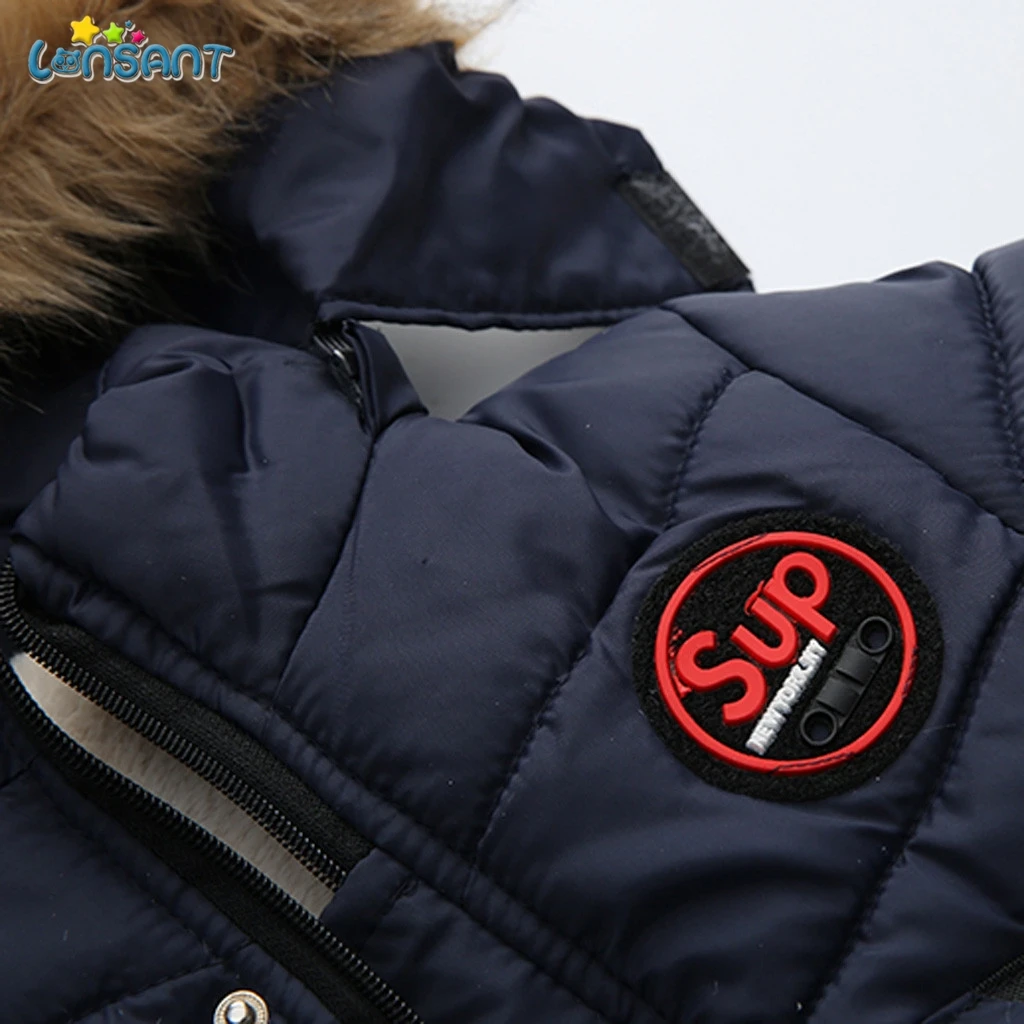 Детская куртка для мальчиков LONSANT теплая зимняя с капюшоном верхняя одежда N30