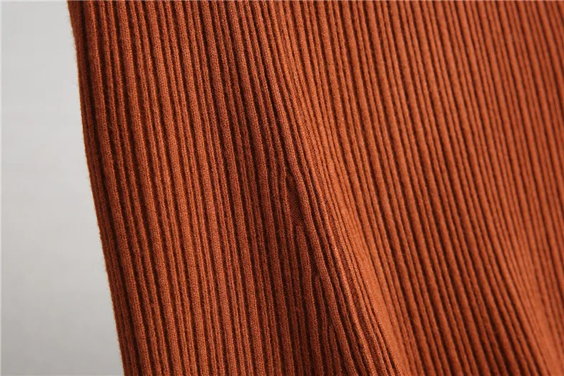

Womens Quality Fashion Skirts Autumn Winter Vintage A Line Striped Slim High Waist Knitted Long Skirt Saias