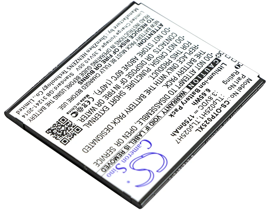 UPGRADE Cameron Sino Battery For Alcatel TLp025H1 One Touch POP 4 LTE OT-5051 OT-5051X 1750mAh / 6.65Wh | Мобильные телефоны и