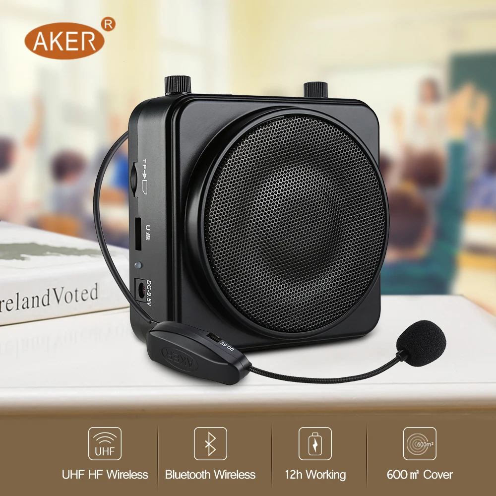 Aker MR2500W 22W Портативный беспроводной Bluetooth 2200mA усилитель голоса динамик гарнитура
