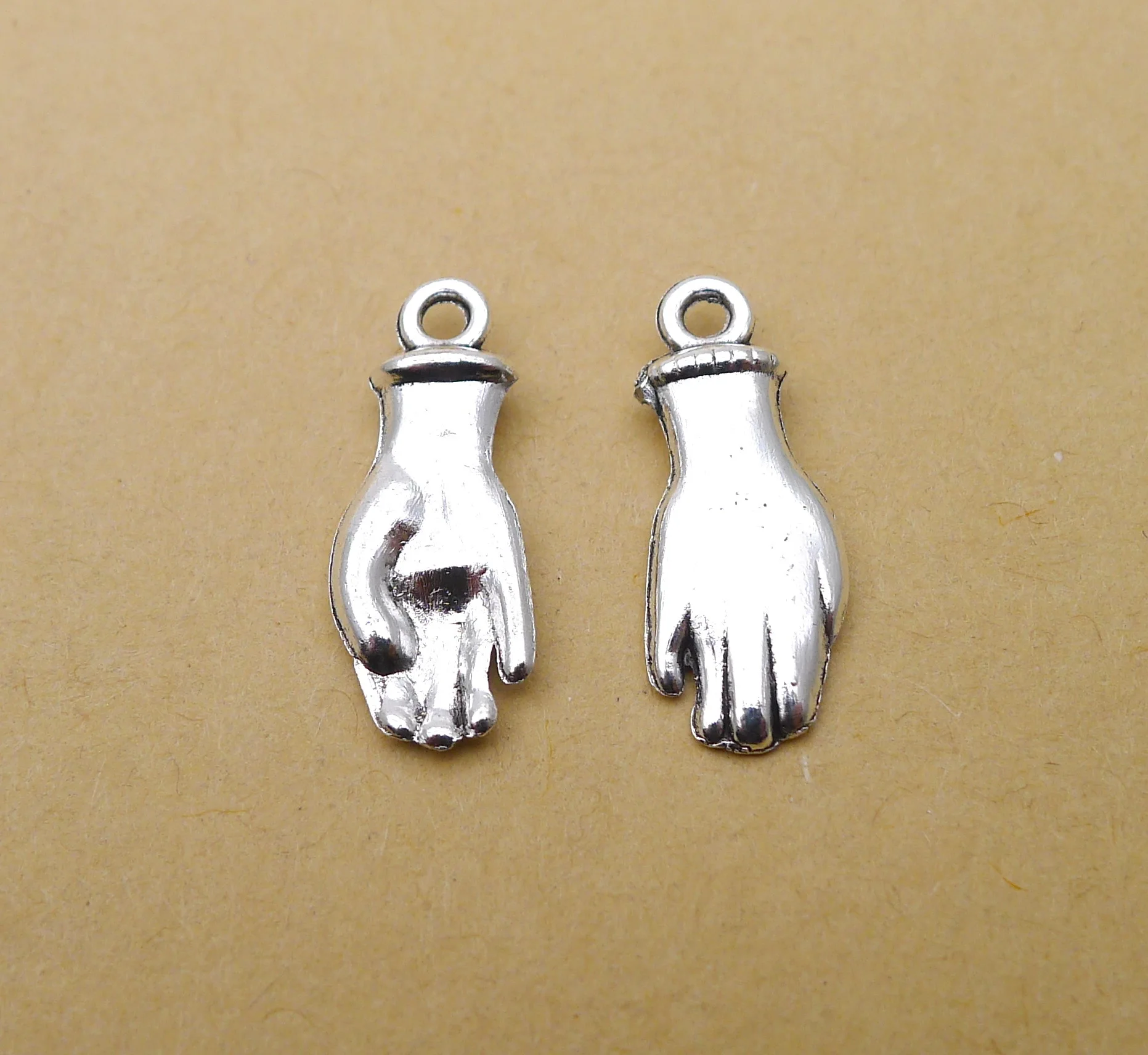 

Charm for making jewelry 10pcs 23x9mm antique silver color hand charms