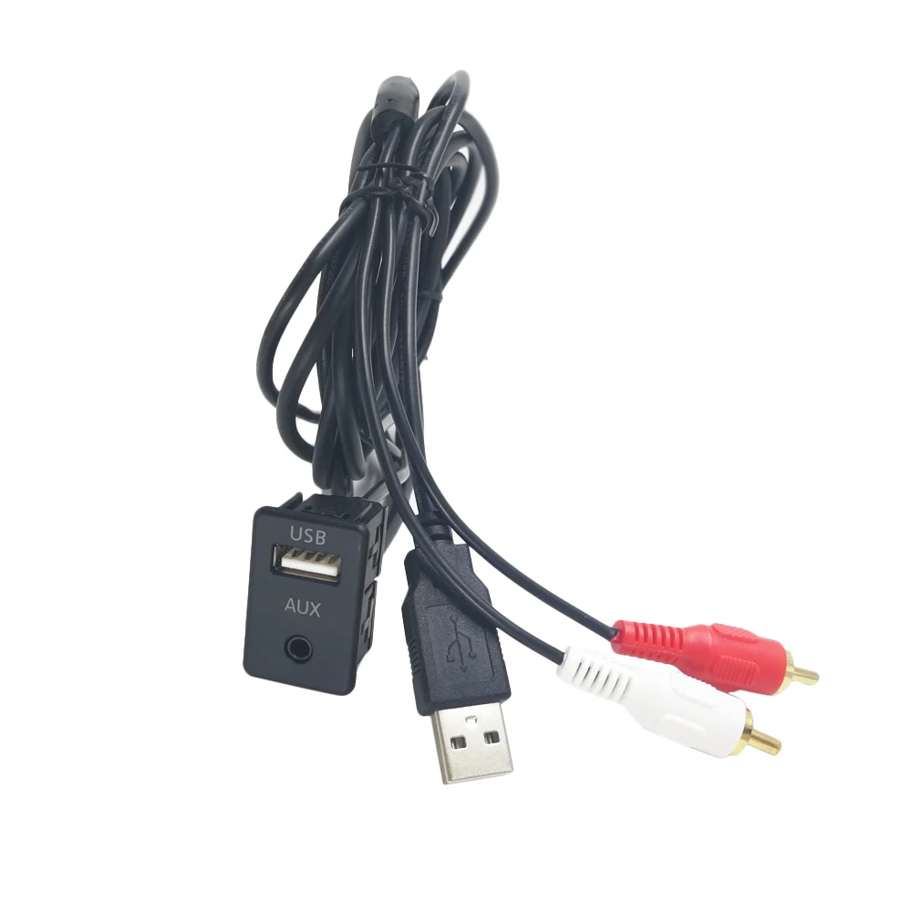 Автомобильный AUX USB аудио адаптер кабель 2RCA 100 см Замена для Benz Mercedes BMW Audi Skoda