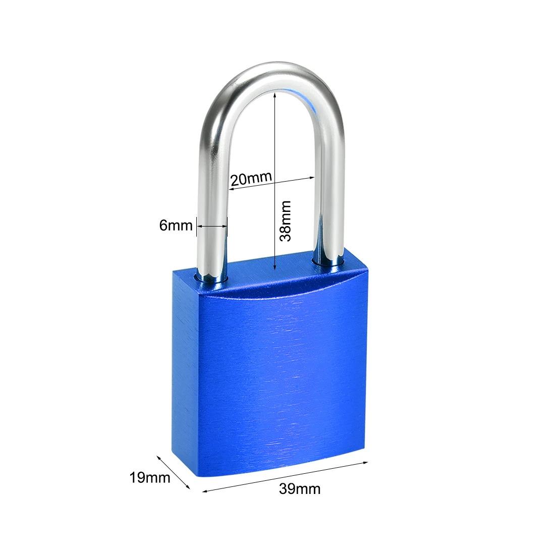 

uxcell 1-1/2 Inch Shackle Key Different Safety Padlock Aluminum Alloy Lock Blue