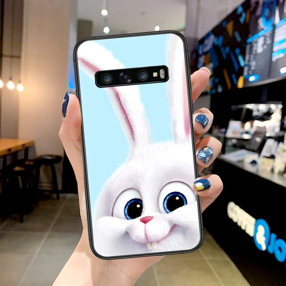

Dote Funny Cute Pet Bunny Phone Case For Samsung Galaxy Note S 8 9 10 20 Plus E Lite Uitra black Coque Soft Etui Luxury Cell