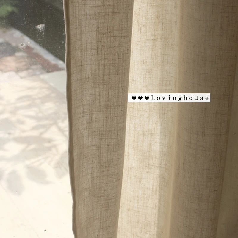 

Curtain modern solid color linen door curtain room partition curtain bed curtain Chinese curtain custom curtain
