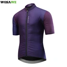 WOSAWE фиолетовая футболка для велоспорта, быстросохнущая футболка для фитнеса, спортзала, Мужская футболка с коротким рукавом для бега, спортивная одежда для тренировок