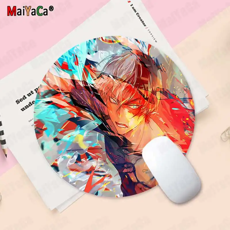 

Maiyaca New My Hero Academia Todoroki Shoto High Speed New round Mousepad Anti-Slip Laptop PC Mice Pad Mat gaming Mousepad
