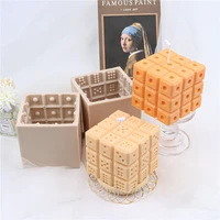 2 shapes cube dice candle mould mousse cake mold aromatherapy candle mould diy handmade soap dessert kitchen bakeware tools