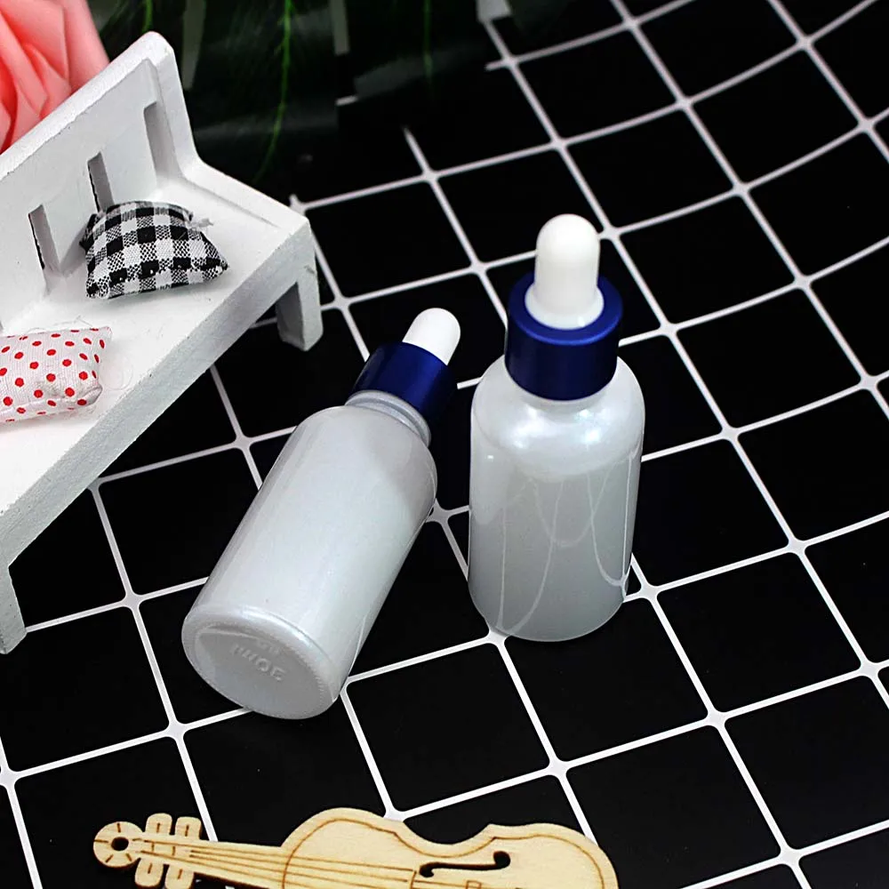 30 мл пустая перламутровая белая стеклянная бутылка-капельница Косметическая