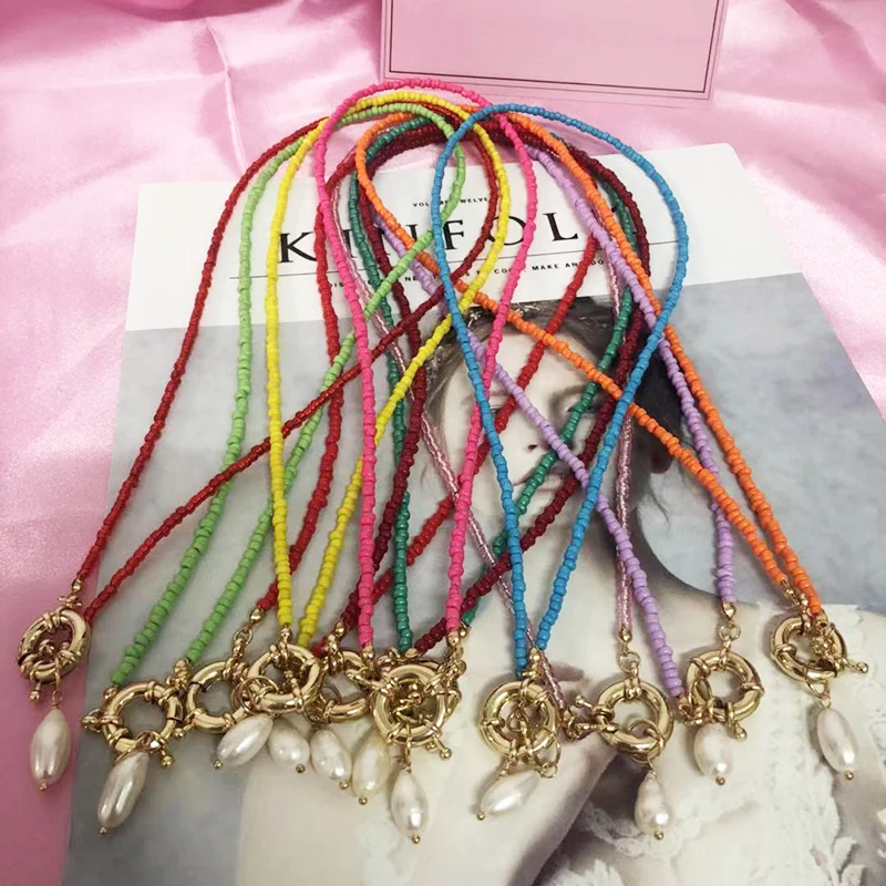 Новинка уникальный дизайн модное ожерелье из разноцветного жемчуга подвеска