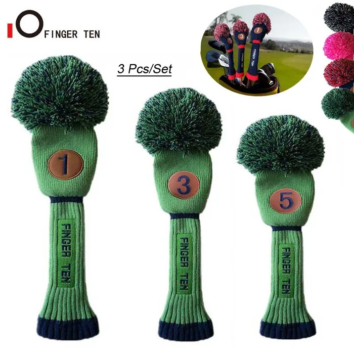 Head Cover Pom Woods Headcovers Black Blue Green Pink For Men Women Drop Shipping