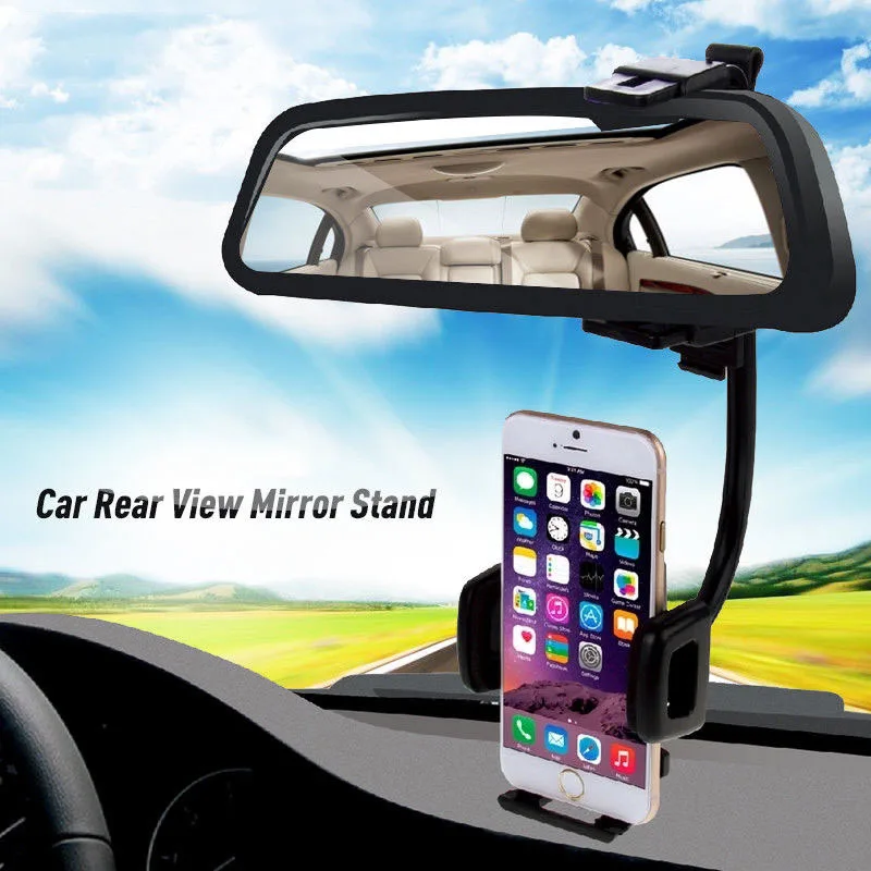 car rearview mirror mount phone holder universal car mobile phone stands for iphone samsung gps smartphone car accessories free global shipping