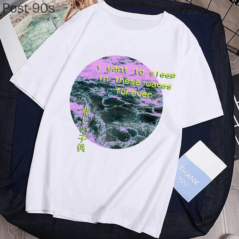 

Summer Women Men T-shirts Fashion Sea Wave T Shirt Harajuku Casual Oversize Print Tshirt Graphic Streetwear Tops Female Clothes