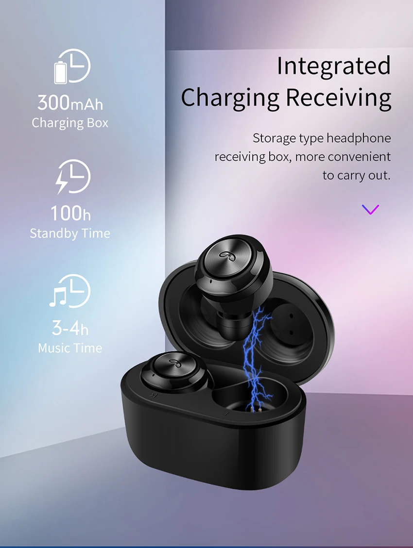 Наушники-вкладыши Беспроводная гарнитура Bluetooth 5,0 наушники стерео HiFi Звук бинауральный вызов пассивный шум cancelin с зарядной коробкой