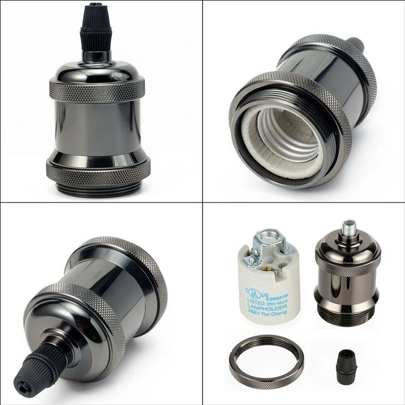 4 шт. E27 патрон лампы Эдисона подвесной Ретро Винтаж алюминиевый цоколь DIY