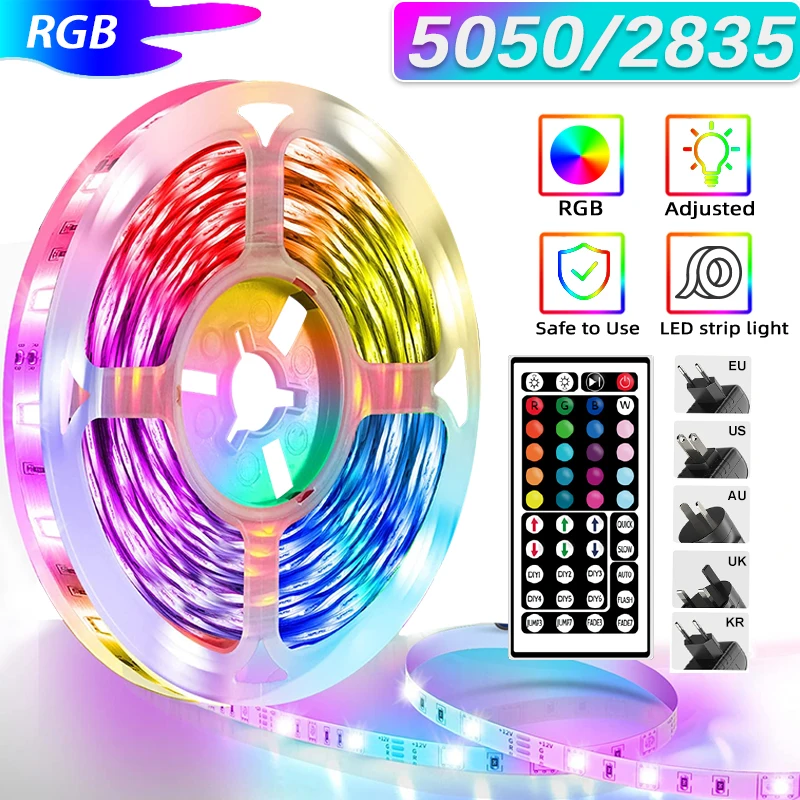 

2835RGB 5050RGB 44Keys remote Full set LED Strip Light 5M 10M 15M 20M LED Tape Diode Ribbon Lights Flexible Strip Living room