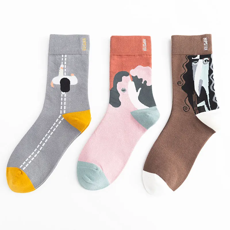 Носки мужские цветные с рисунком 100 хлопок 1 пара Размеры 35 43|Мужские носки| |