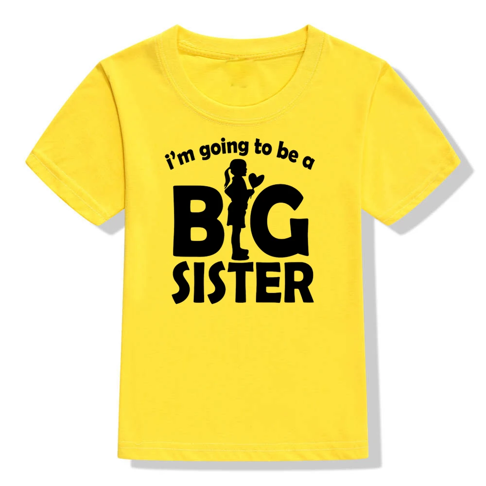 Забавная детская футболка с короткими рукавами и надписью «I'm Going To Be A Big Sister» для девочек футболки для крупных девочек модные повседневные футболки для малышей, топы - Цвет: KU28-KSTYE-