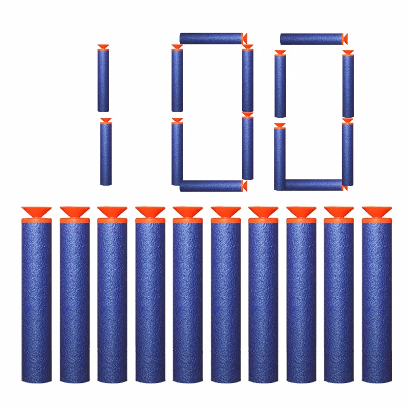 100 pcs Suction head Заправка дротиков пули для Nerf N-strike элитная Серия бластеров детский игрушечный пистолет синие мягкие пули поролоновые пистолеты аксессуары - Цвет: 100 pcs Suction head