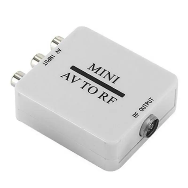 Белый Мини RCA AV CVSB к RF видео адаптер конвертер для МГц 61,25 67,25 переключатель телевизора AV к RF конвертер
