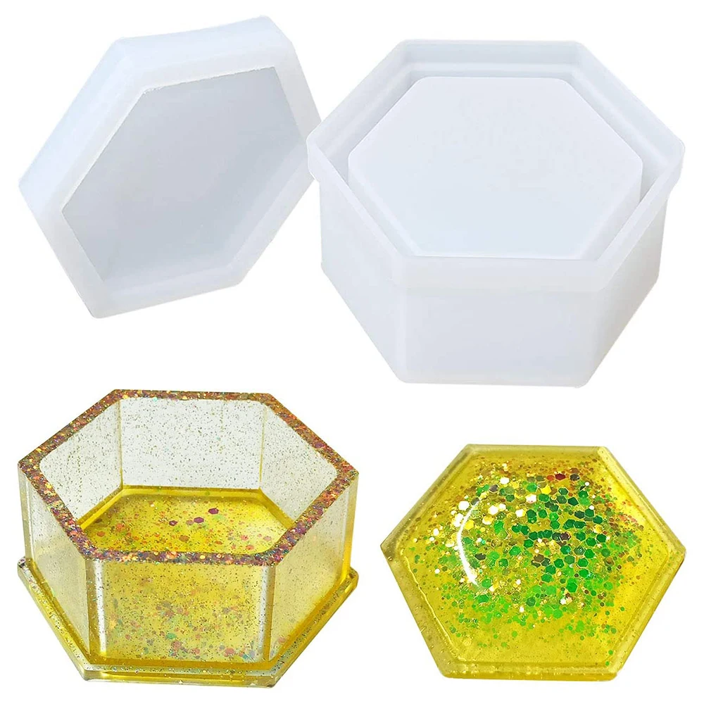 Силиконовый шестигранный ящик для хранения DIY из кристаллов глина форма