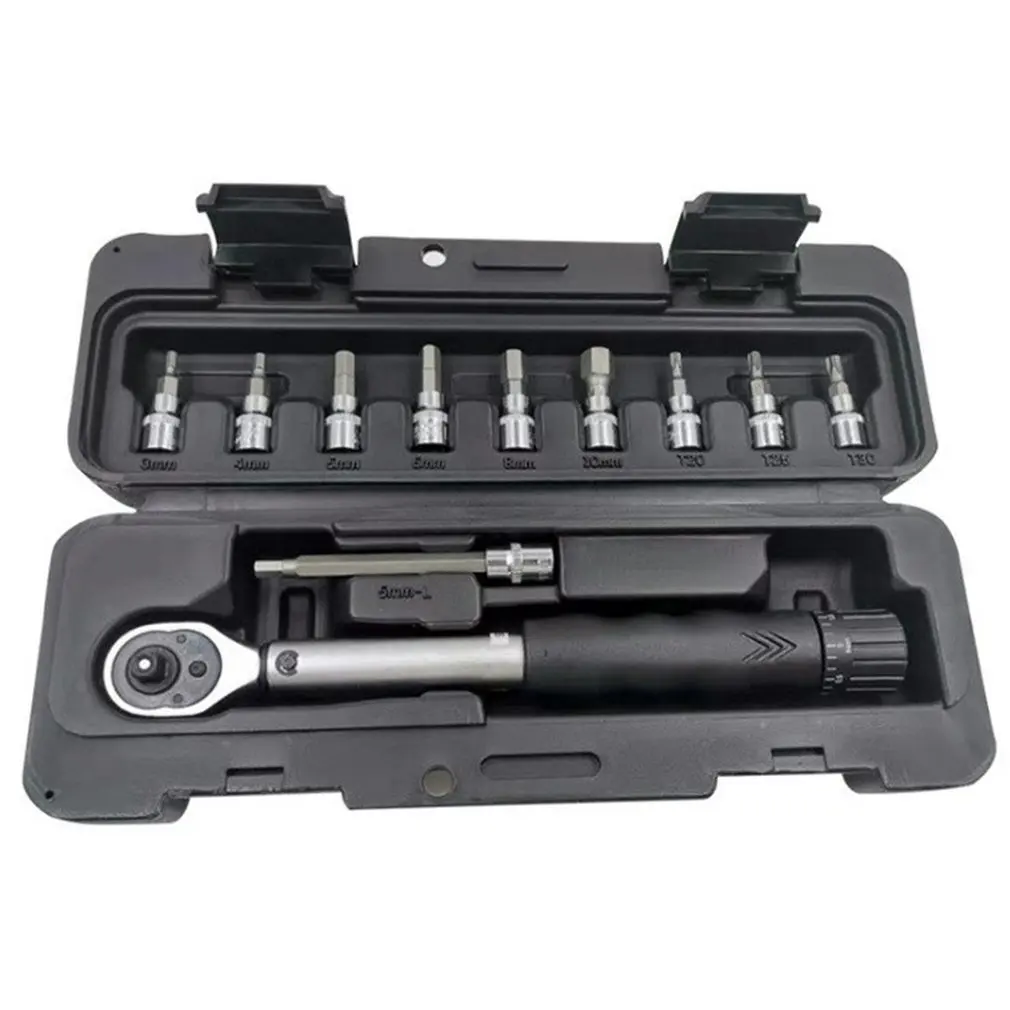 

1/4" 2-14Nm Adjustable Torque Wrench Bicycle Repair Tools Kit Set Tool Bike Repair Spanner Hand Tool Set