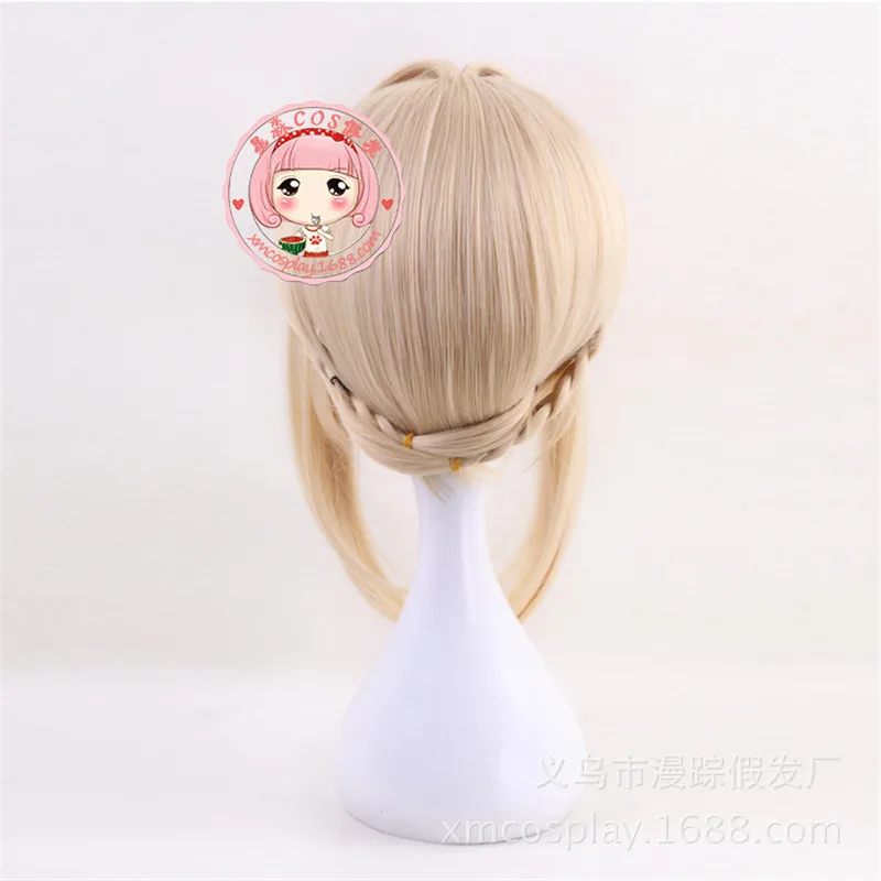 

New Violet Evergarden Cosplay Wig Women Synthetic Hair Blonde Heat Resistant Costume Party Braided Wigs + Wig Cap