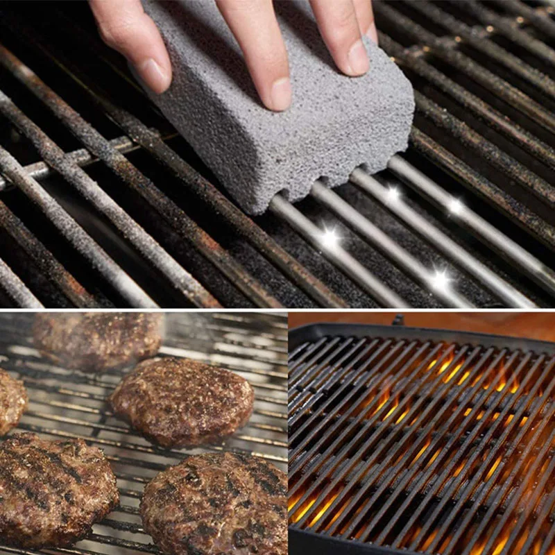 

Household Barbecue Cleaning Brick Outdoor Barbecue Rack Cleaning Stone Home Windows Ceramic Tile Brush Kitchen Tool Accessories