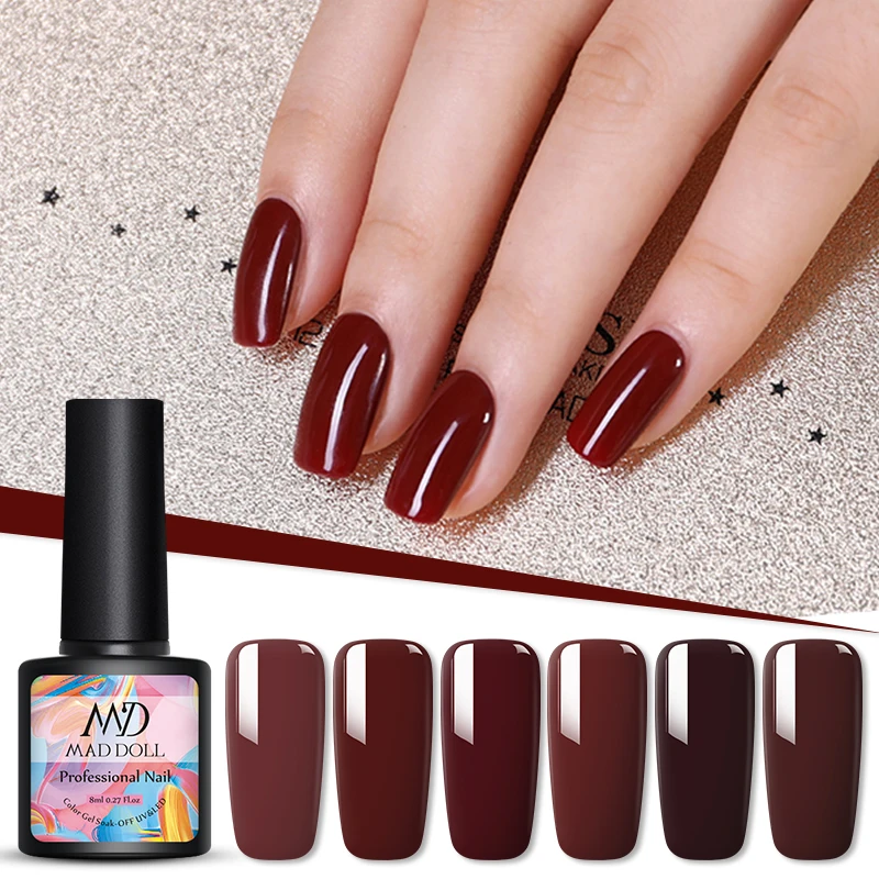 MAD DOLL серия карамель Цветной Гель лак впитывающий УФ для дизайна ногтей своими