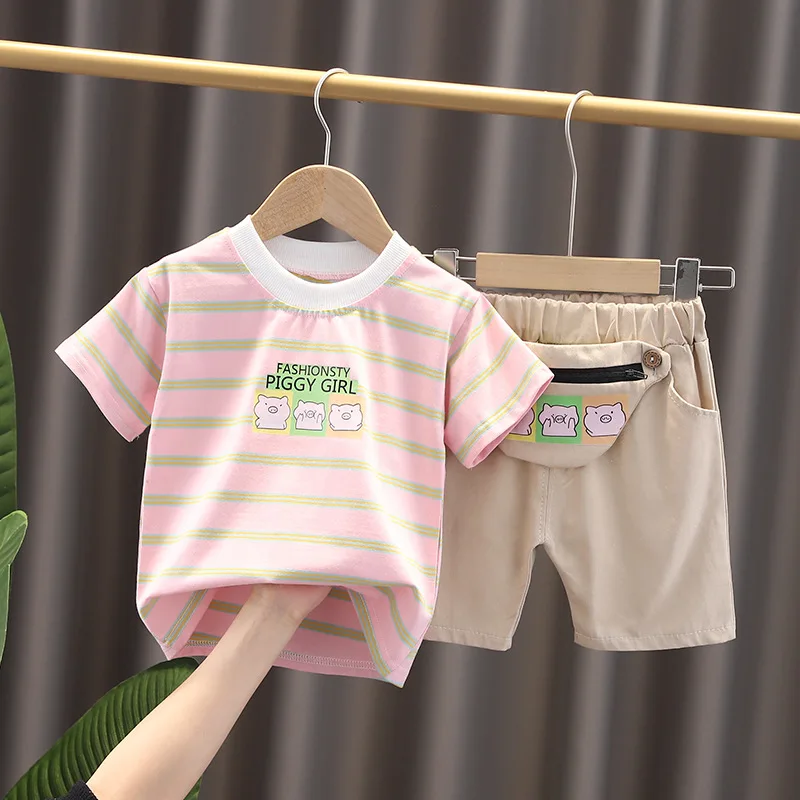 New Summer Baby Girls Clothes Suit Children Fashion T-Shirt Shorts 2Pcs/Set Toddler Casual Outfits Boys Clothing Kids Tracksuits