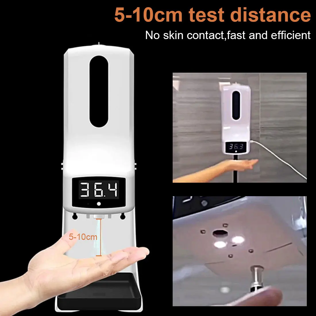 

K9PRO K3 Non-contact Infrared Thermometer Digital IR Wall Mounted Hand Temperature Sensor Laser Gun With Fever Alarm for Coffee