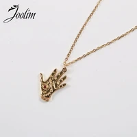 joolim jewelry wholesale palm personality net red hand style pendant necklace waterproof gold jewelry
