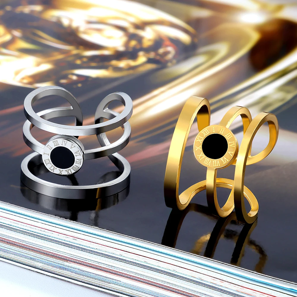 Новый браслет из нержавеющей стали свадебные кольца наборы для женщин римскими
