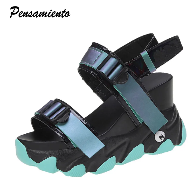 Сандалии женские на очень высокой платформе 10 см босоножки танкетке удобная